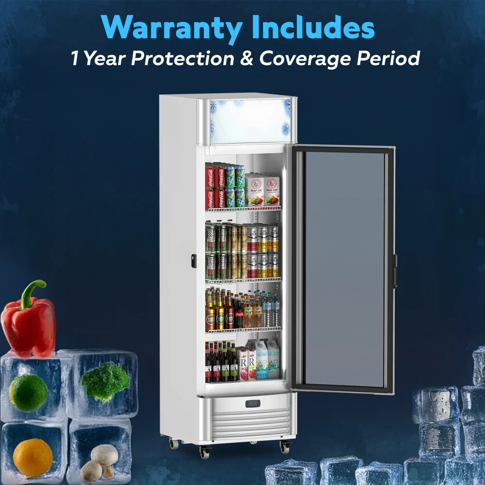 ChillCore Series 21.2" Refrigerated Glass Door Merchandiser, 1 Section, 9.0 Cu. Ft, 1 Year Warranty