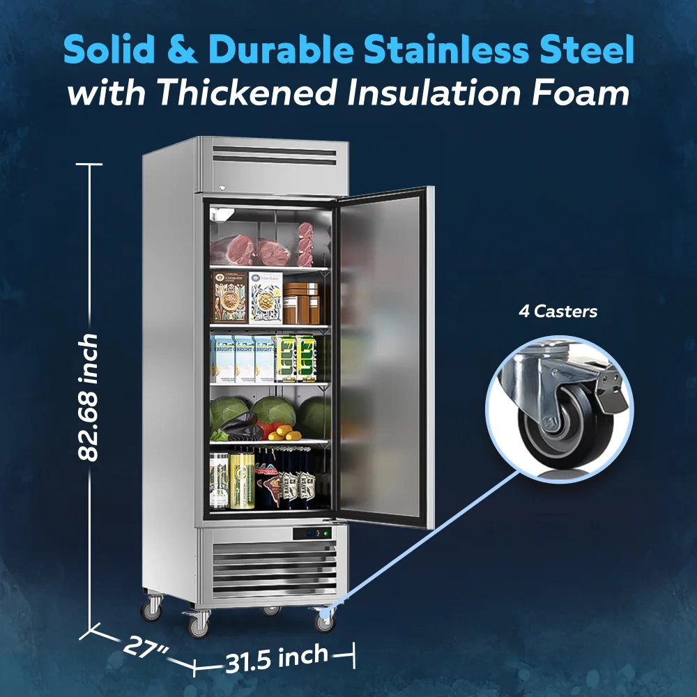 ChillCore Series 32" Reach-In Refrigerator, 1 Section, Stainless Steel, 1 Year Warranty