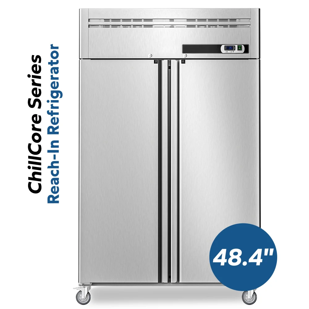 ChillCore Series 48" Reach-In Refrigerator, 2 Sections, Stainless Steel, 1 Year Warranty