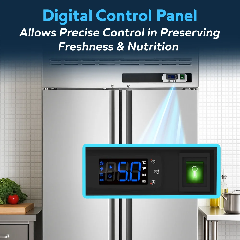 ChillCore Series 48" Reach-In Refrigerator, 2 Sections, Stainless Steel, 1 Year Warranty