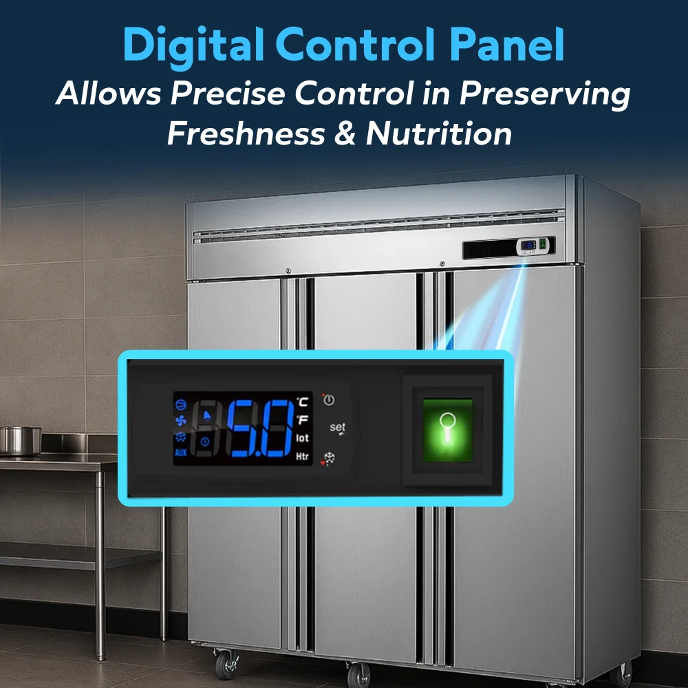 ChillCore Series 73" Reach-In Refrigerator, 3 Sections, Stainless Steel, 1 Year Warranty