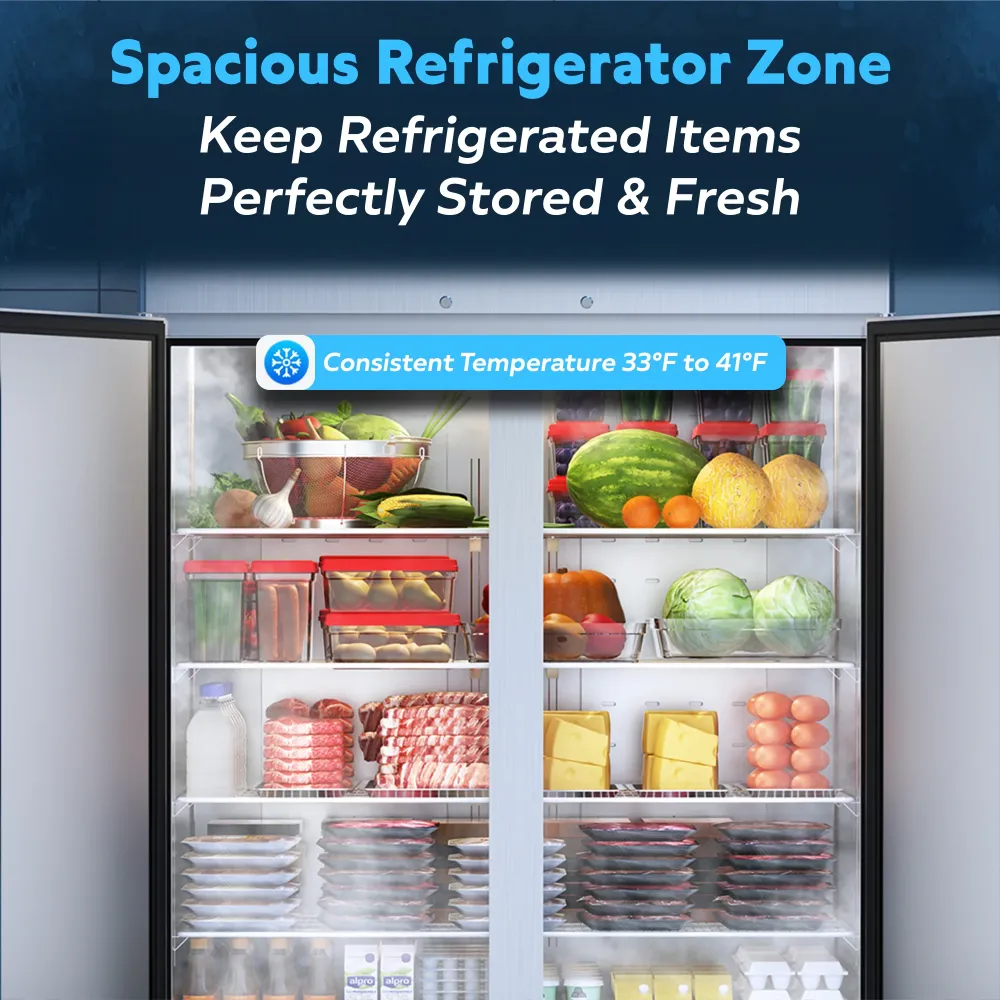 ChillCore Series 54" Reach-In Refrigerator, 2 Doors, Stainless Steel, 1 Year Warranty
