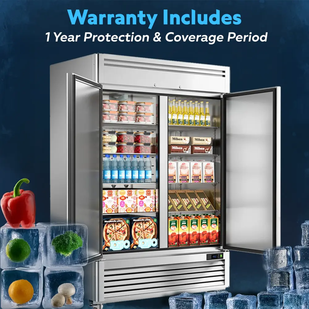 ChillCore Series 54" Reach-In Refrigerator, 2 Doors, Stainless Steel, 1 Year Warranty