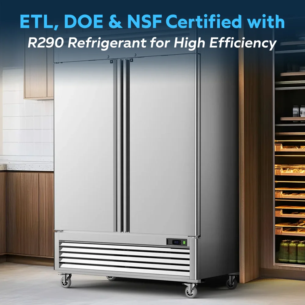 ChillCore Series 54" Reach-In Refrigerator, 2 Doors, Stainless Steel, 1 Year Warranty