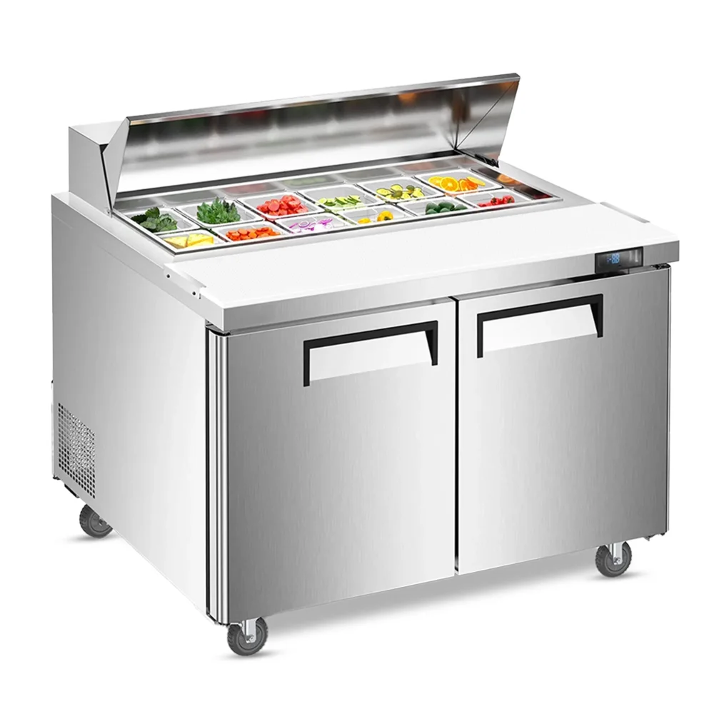 ChillCore Series 48" Refrigerated Sandwich/Salad Prep Table With 12 Pans, Stainless Steel, 1 Year Warranty