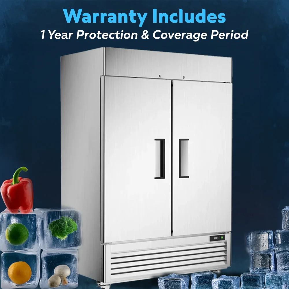 ChillCore Series 54" Solid Door Reach-in Refrigerator,  Stainless Steel, 1 Year Warranty