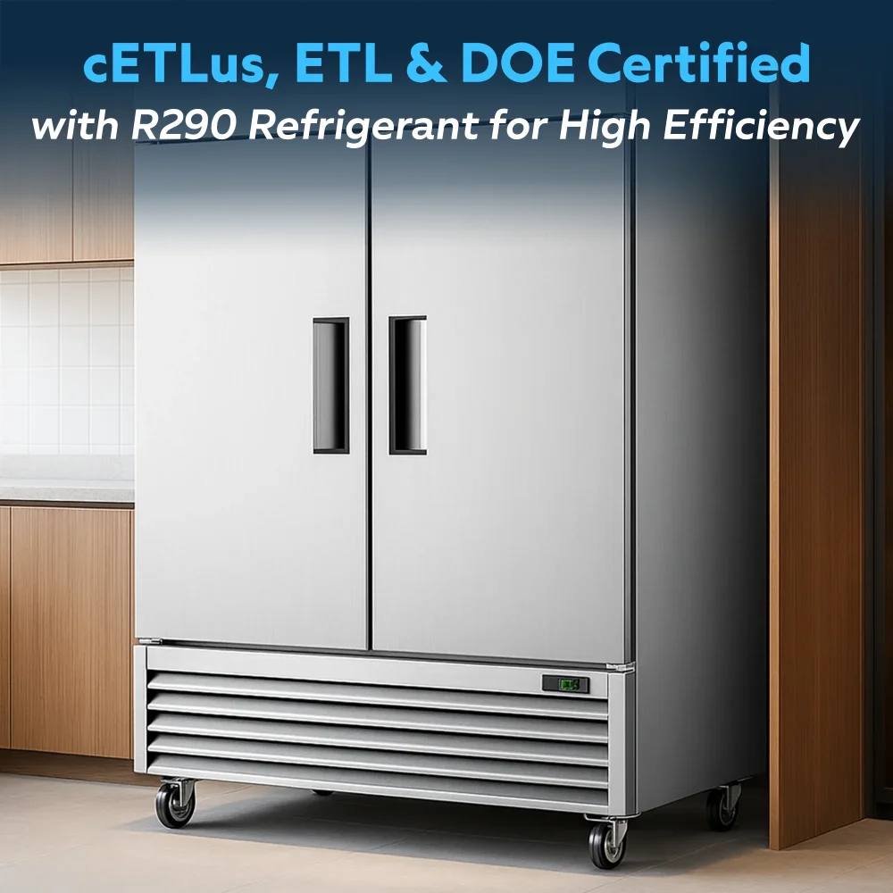 ChillCore Series 54" Solid Door Reach-in Refrigerator,  Stainless Steel, 1 Year Warranty