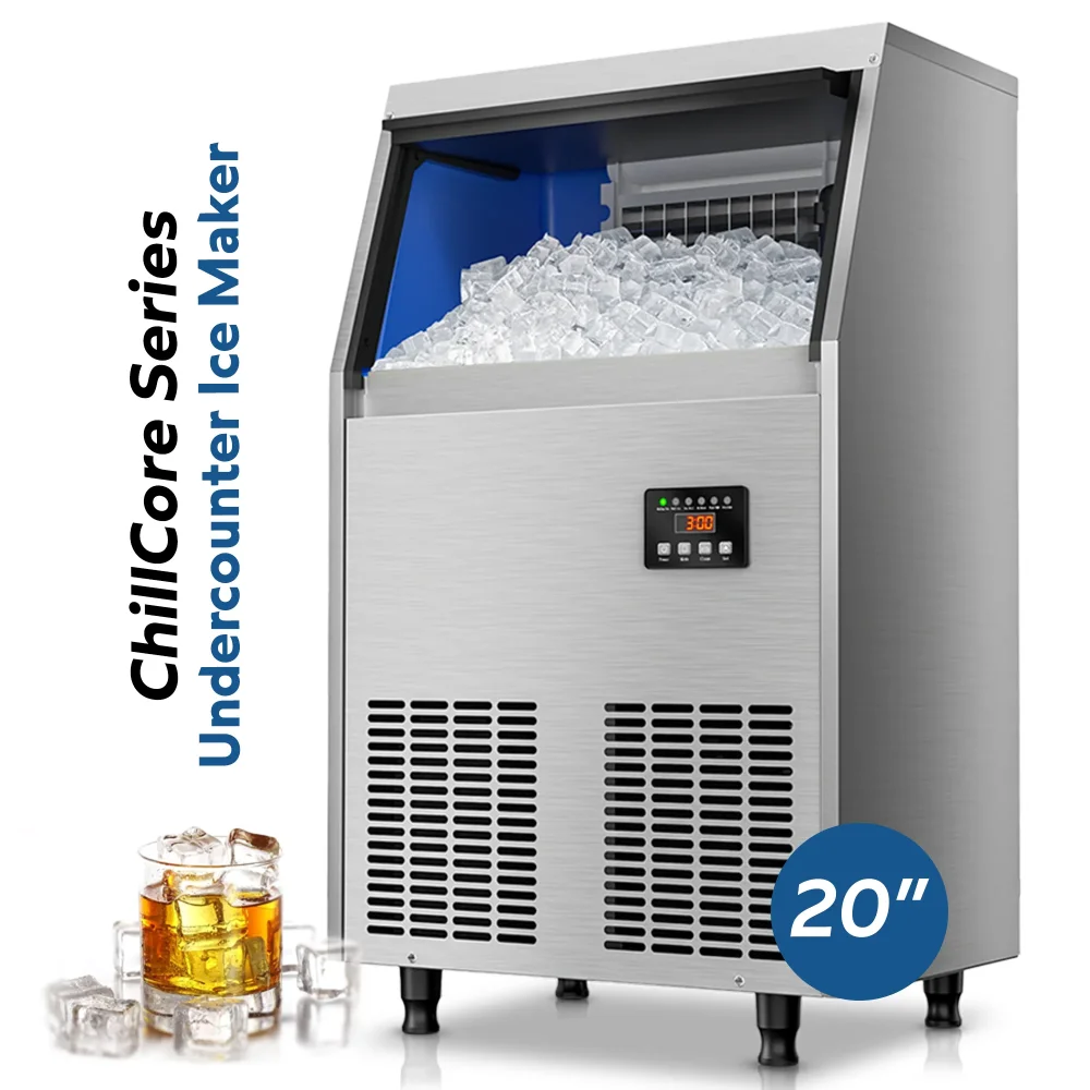 ChillCore Series 20" Undercounter Air Cooled Ice Maker With 34 lb Bin, 100 lb/day, 1 Year Warranty