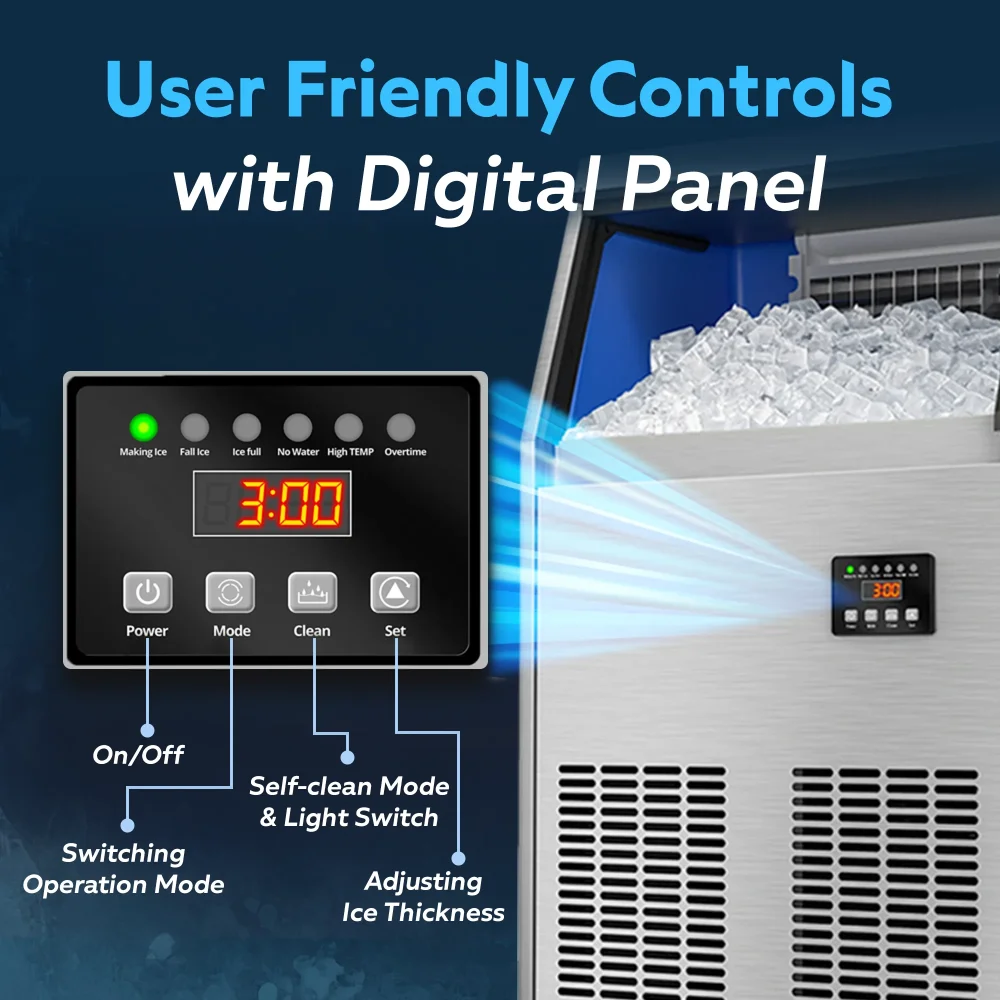 ChillCore Series 20" Undercounter Air Cooled Ice Maker With 34 lb Bin, 100 lb/day, 1 Year Warranty