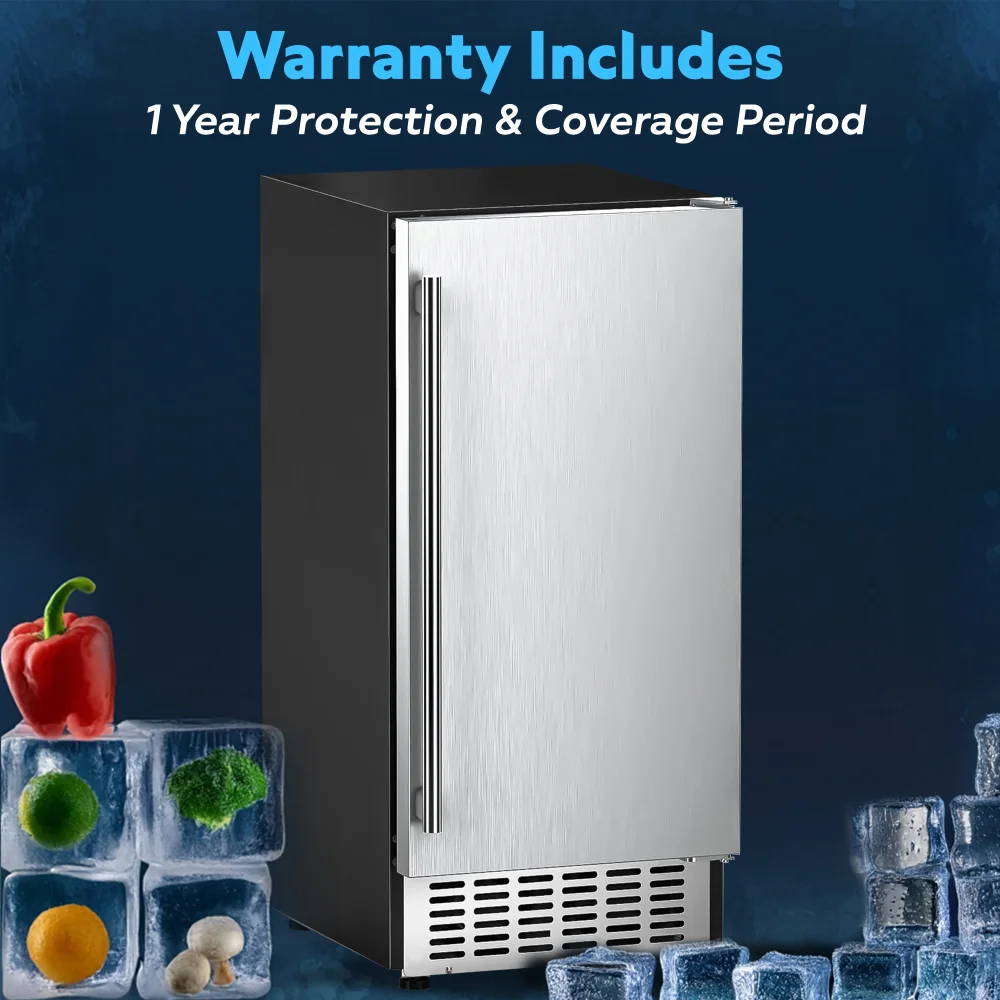 ChillCore Series 15" Undercounter Air Cooled Ice Maker With 30 lb Bin, 80 lb/day, 1 Year Warranty