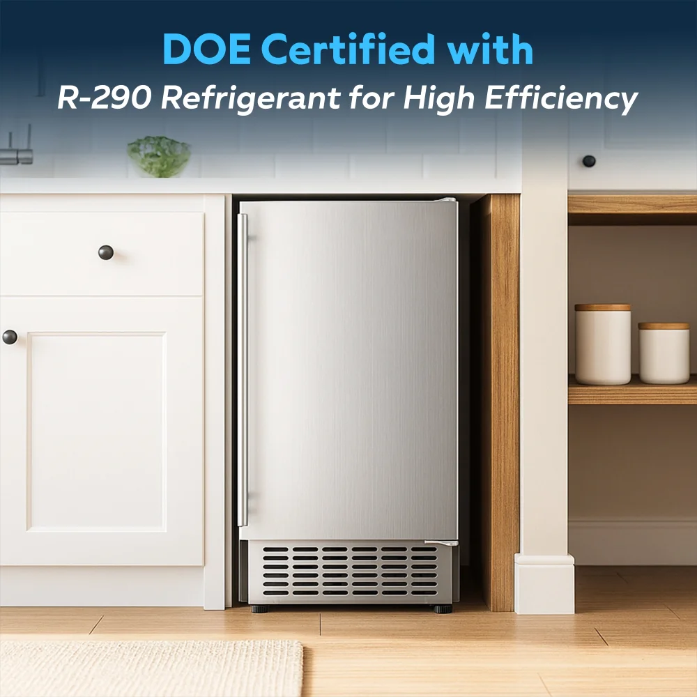 ChillCore Series 15" Undercounter Air Cooled Ice Maker With 30 lb Bin, 80 lb/day, 1 Year Warranty