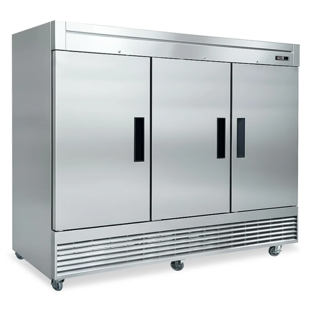 ChillCore Series 82" Reach-In Freezer, 3 Swing Solid Doors, 64.8 Cu. Ft., Stainless Steel