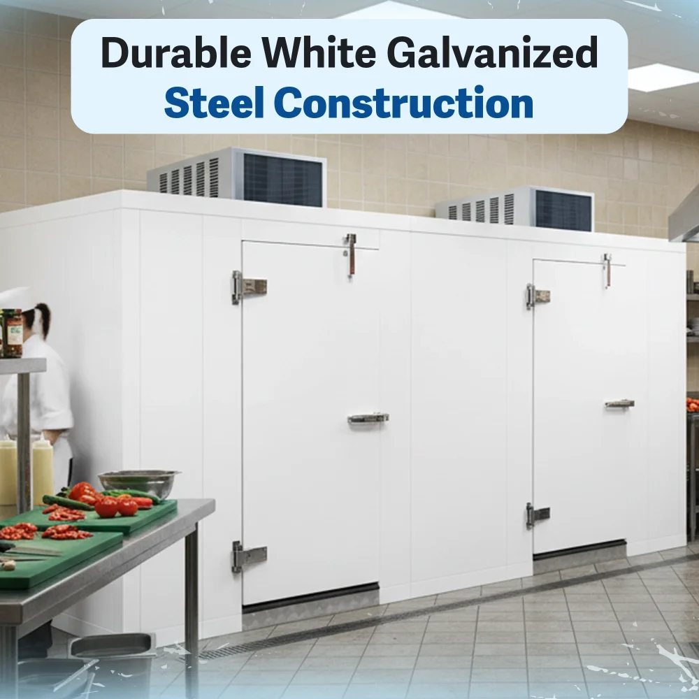 PolarBox Series 10' x 10' Walk-In Cooler & Freezer Combo with Floor & Top Mounted Refrigeration