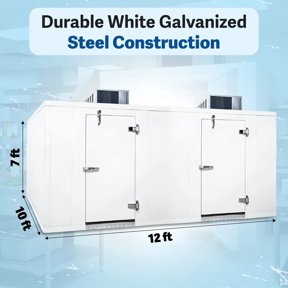 PolarBox Series 10' x 12' Walk-In Cooler & Freezer Combo with Floor & Top Mounted Refrigeration