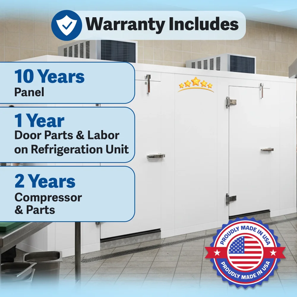 PolarBox Series 10' x 13' Walk-In Cooler & Freezer Combo with Floor & Top Mounted Refrigeration