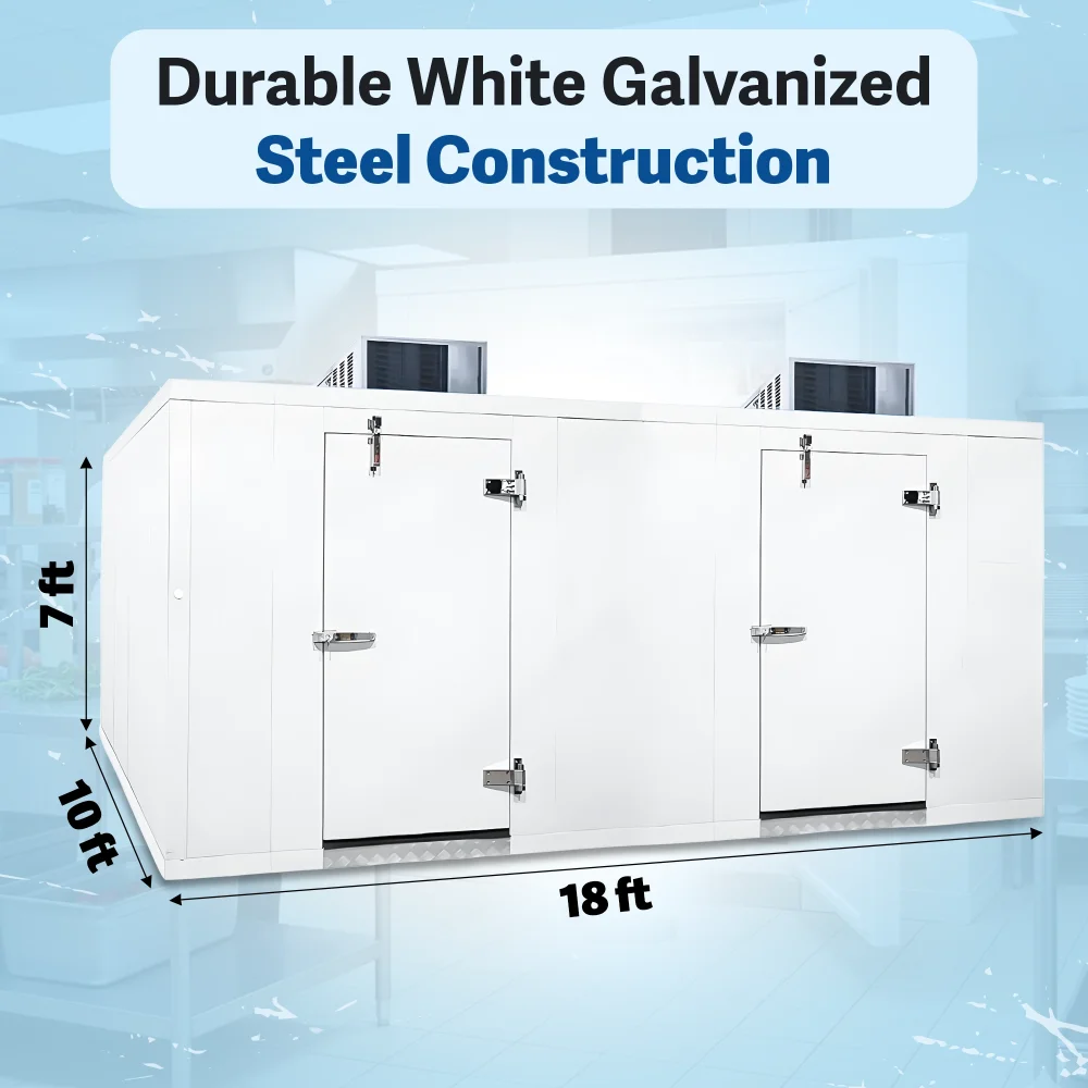 PolarBox Series 10' x 18' Walk-In Cooler & Freezer Combo with Floor & Top Mounted Refrigeration