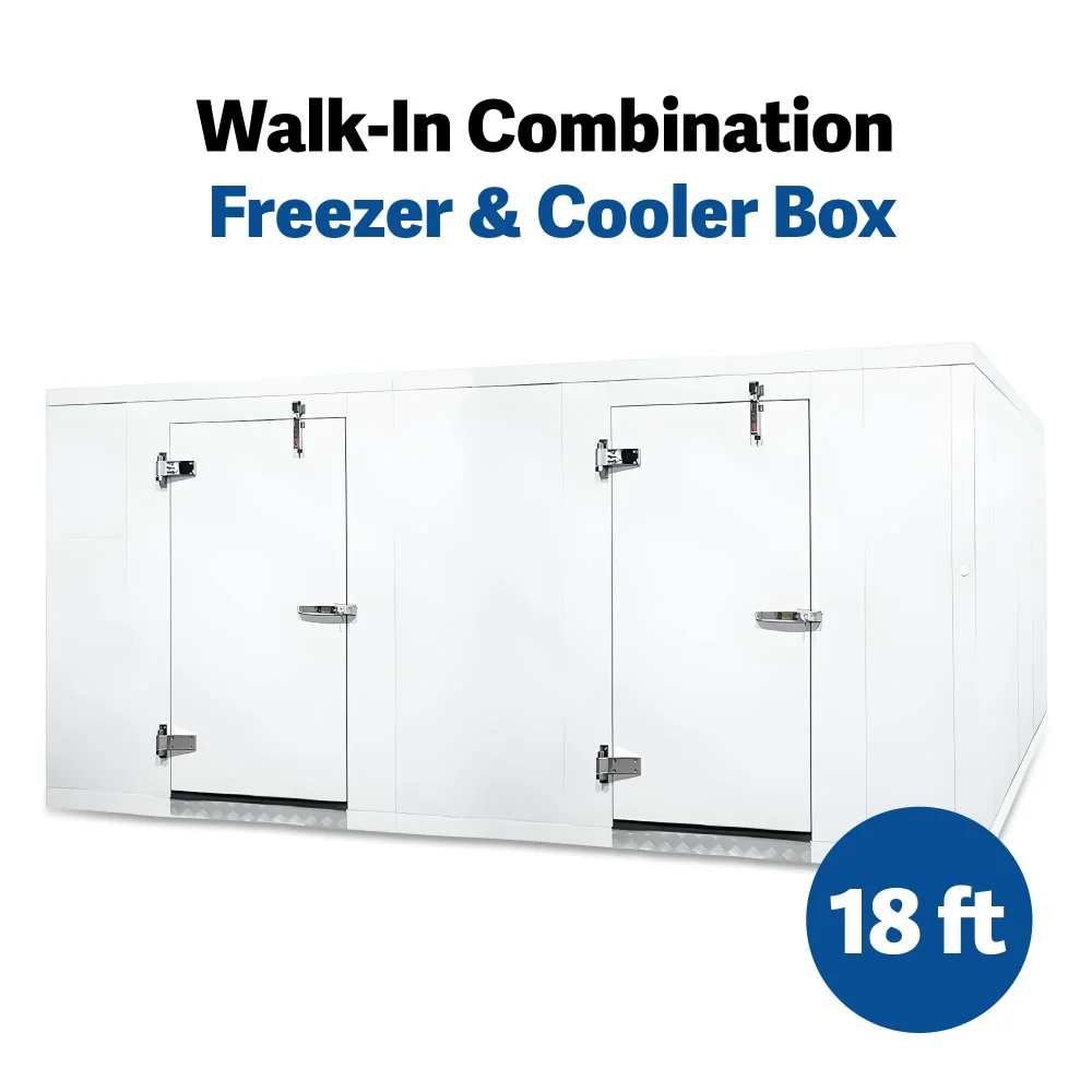 PolarBox Series 10' x 18' Quick Ship Walk-In Cooler & Freezer Combo Box Only with Floor