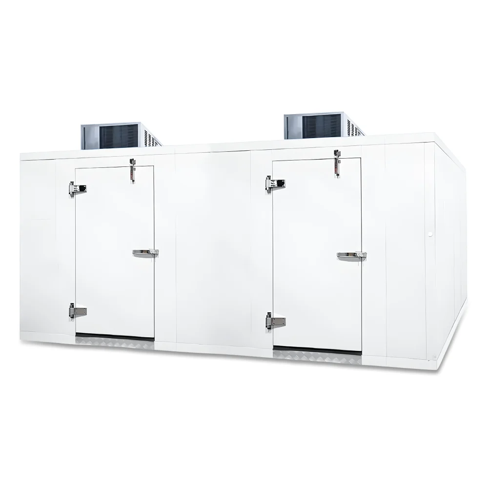 PolarBox Series 5' x 12' Walk-In Cooler & Freezer Combo with Floor & Top Mounted Refrigeration