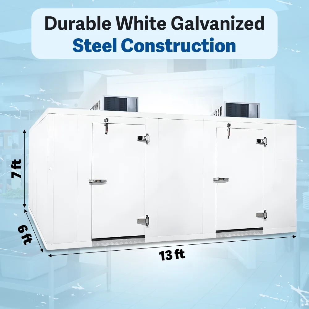 PolarBox Series 6' x 13' Walk-In Cooler & Freezer Combo with Floor & Top Mounted Refrigeration