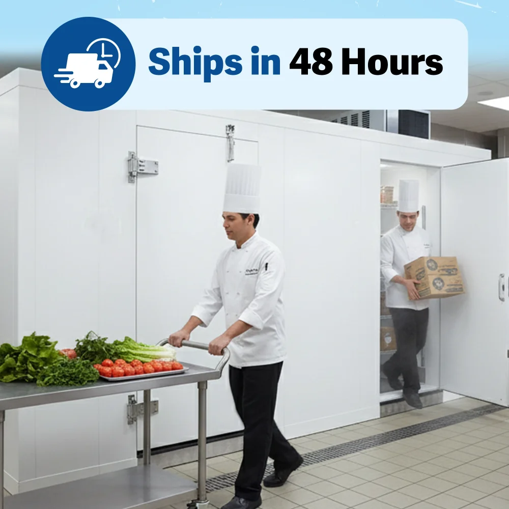 PolarBox Series 8' x 12' Walk-In Cooler & Freezer Combo with Floor & Top Mounted Refrigeration