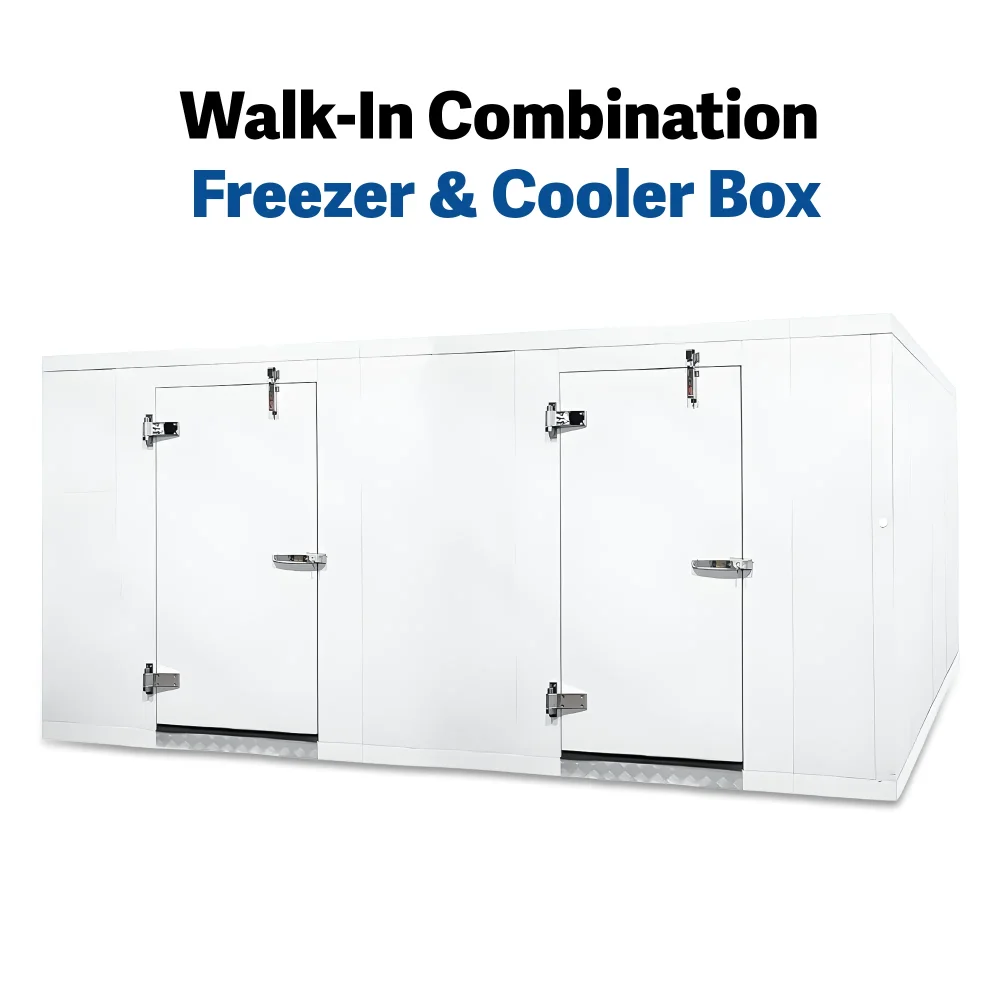PolarBox Series 8' x 8' Quick Ship Walk-In Cooler & Freezer Combo Box Only with Floor
