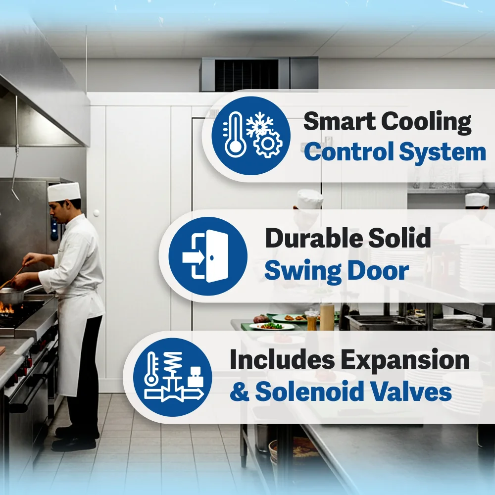 PolarBox Series 8' x 8' Quick Ship Floorless Walk-In Cooler with Remote Refrigeration