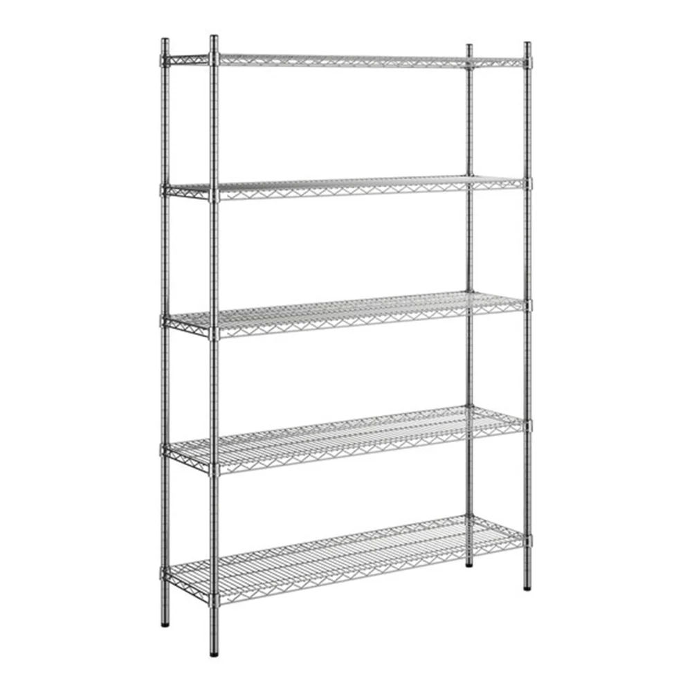 Chefpro Series 14" x 48" NSF Chrome 5-Shelf Kit with 72" Posts