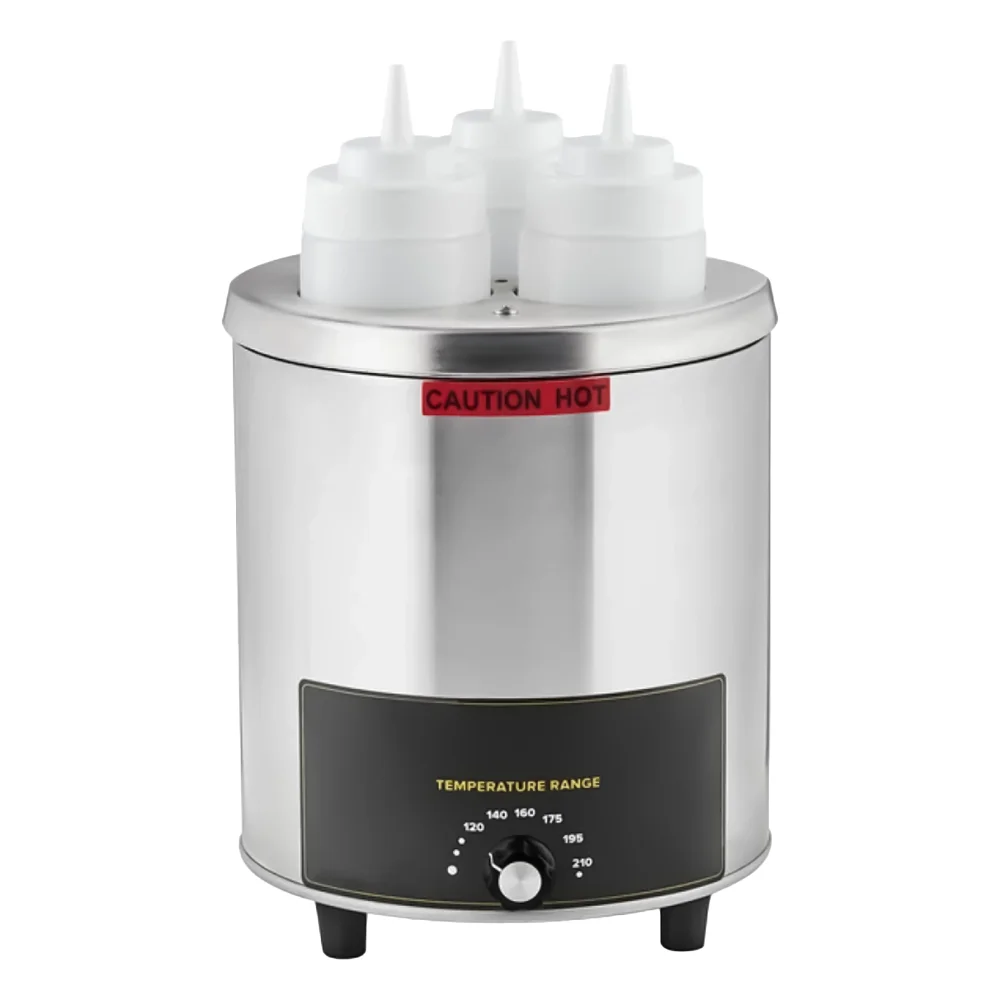 ChefPro Series Triple 16-24 oz. Sauce / Topping Bottle Warmer with 6 Squeeze Bottle - 550W, 120V