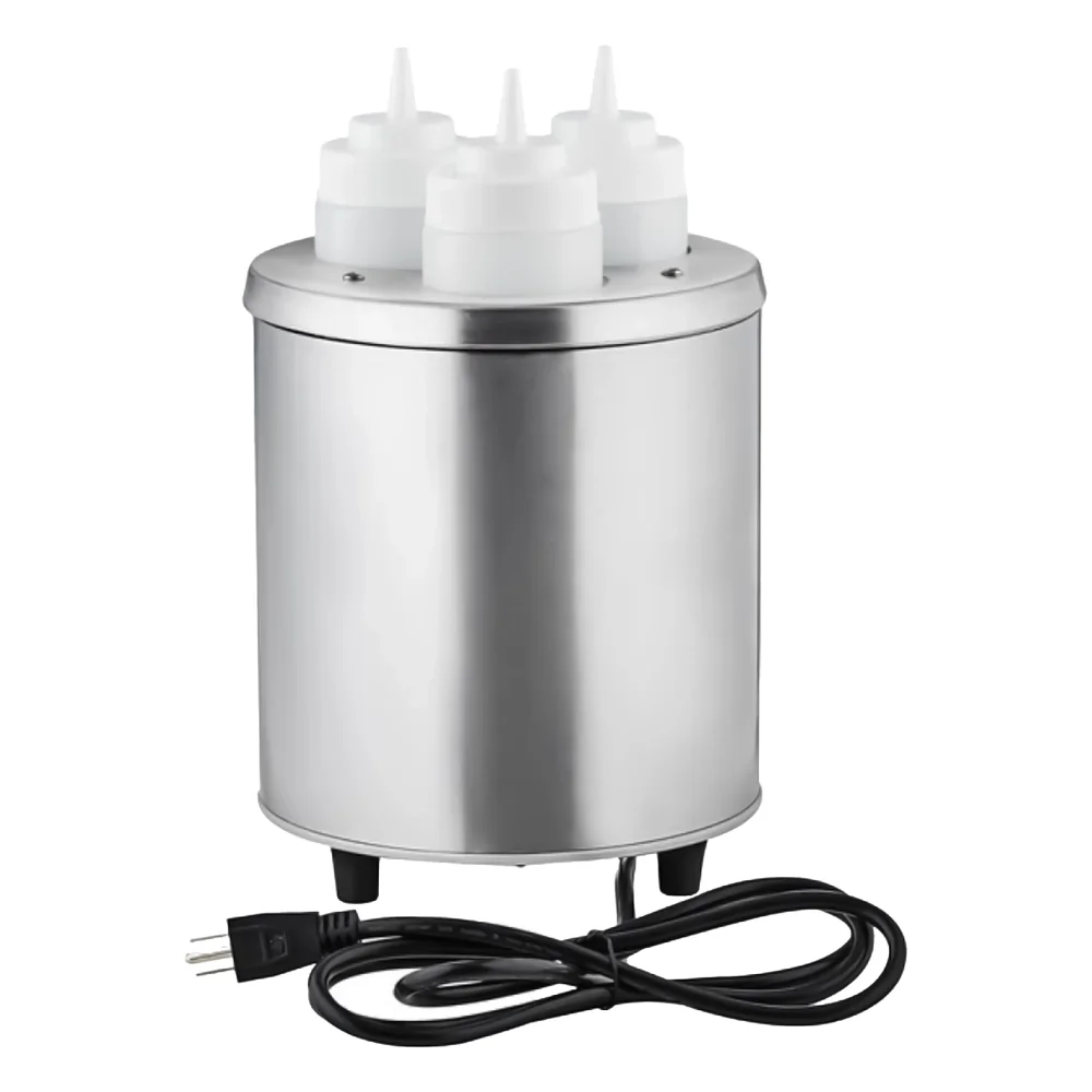 ChefPro Series Triple 16-24 oz. Sauce / Topping Bottle Warmer with 6 Squeeze Bottle - 550W, 120V