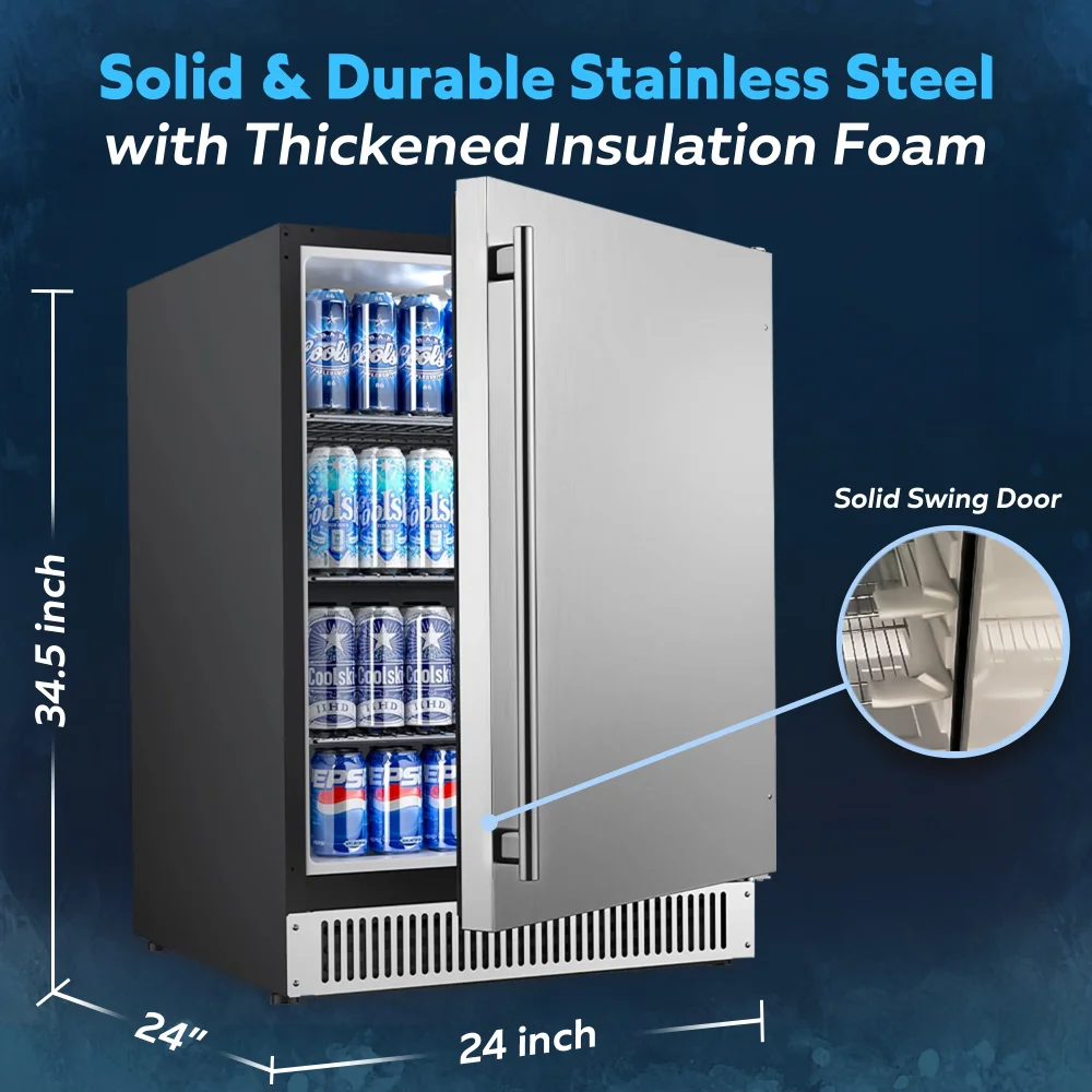ChillCore Series 24" Back Bar Cooler, Holds (113) 12 oz Bottles, Solid Door, 1 Year Warranty
