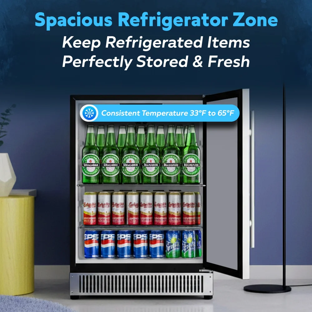 ChillCore Series 24" Back Bar Cooler, Holds (113) 12 oz Bottles, Solid Door, 1 Year Warranty