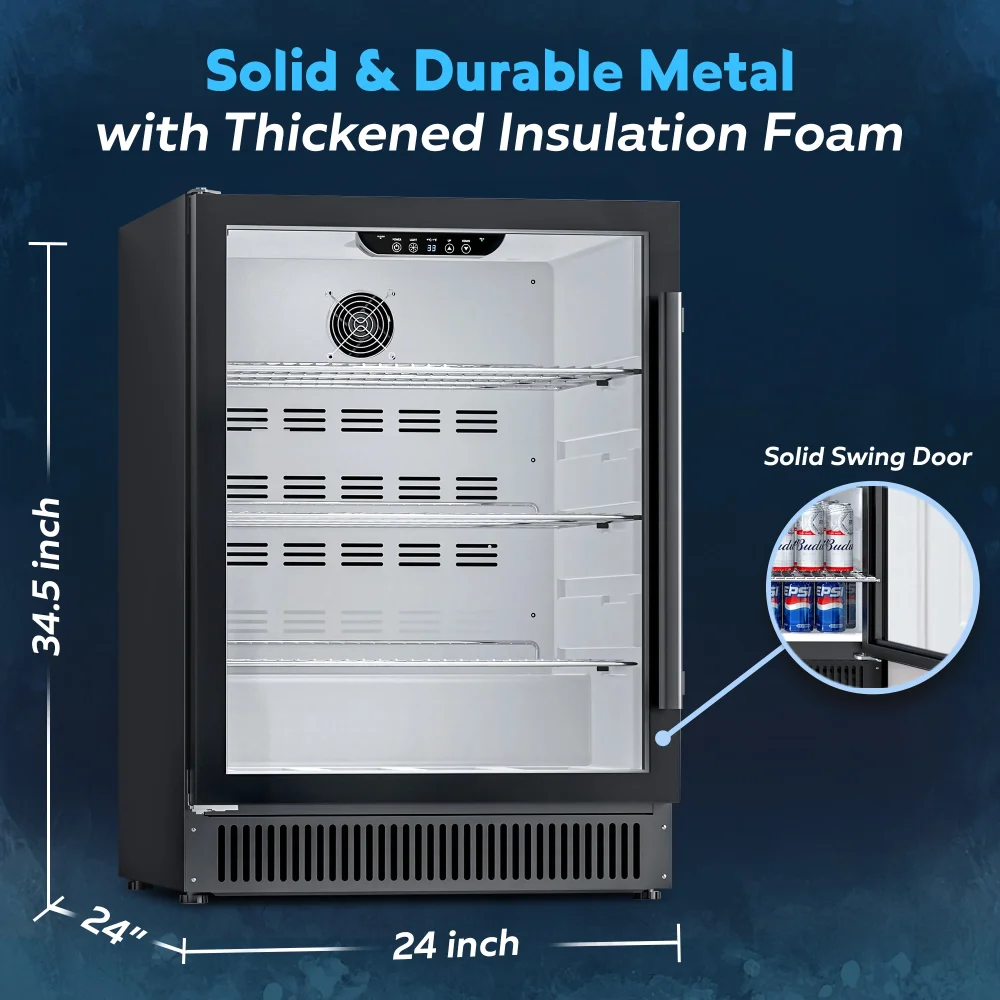 ChillCore Series 24" Back Bar Cooler, Holds (113) 12 oz Bottles, Glass Door, 1 Year Warranty