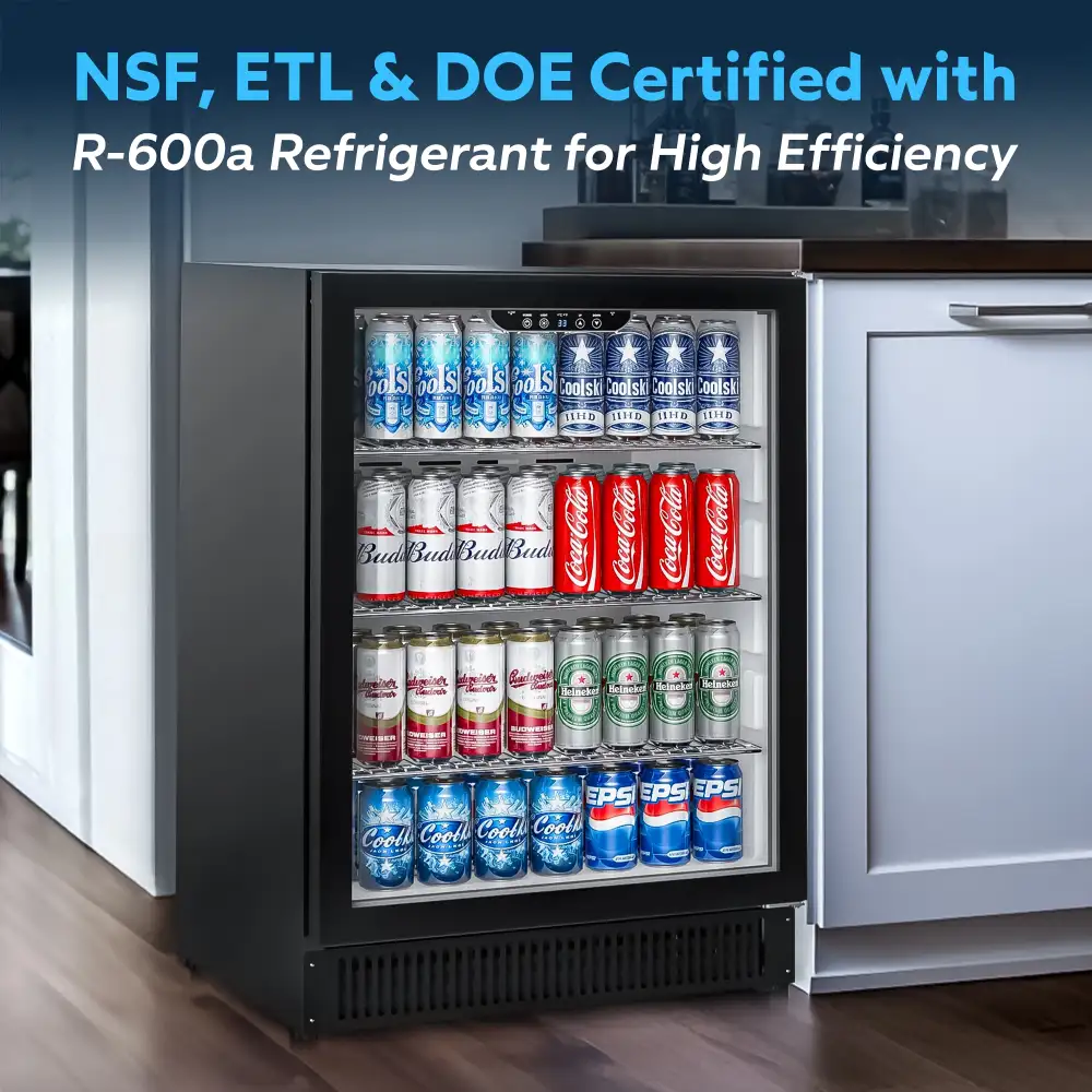 ChillCore Series 24" Back Bar Cooler, Holds (113) 12 oz Bottles, Glass Door, 1 Year Warranty