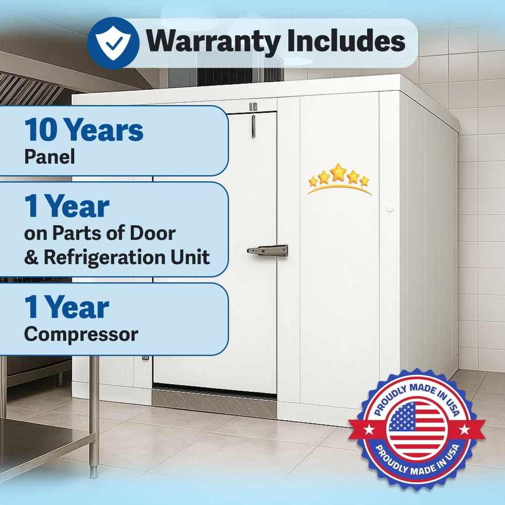PolarBox Series 10' x 10' Quick Ship Walk-In Cooler With Floor & Remote Refrigeration