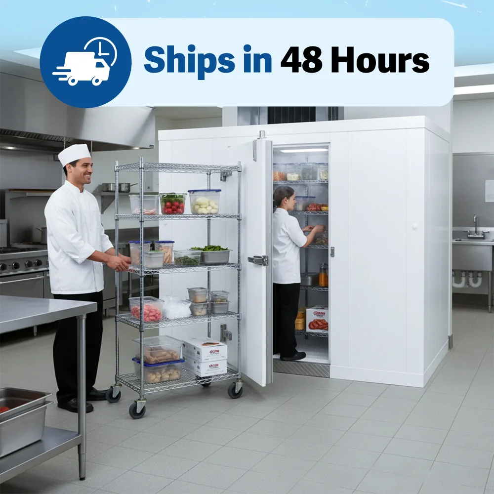 PolarBox Series 6' x 8' Quick Ship Walk-In Cooler With Floor & Remote Refrigeration
