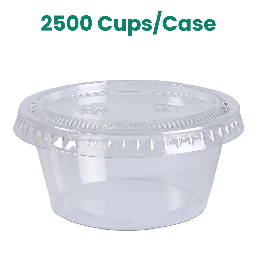 Dinelux Series 2 oz Plastic Portion Cup, Clear, 2500/Case