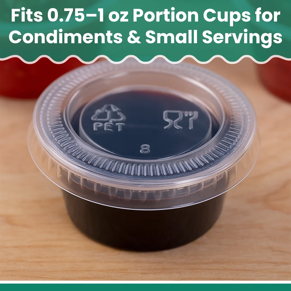 Dinelux Series Lid for 0.75 oz & 1 oz Plastic Portion Cup, 2500/Case