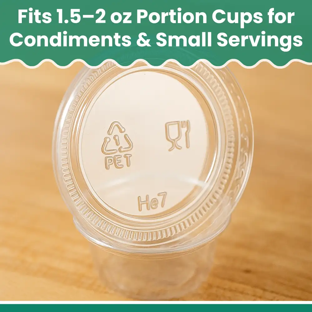 Dinelux Series Lid for 1.5 oz & 2 oz Plastic Portion Cup, 2500/Case