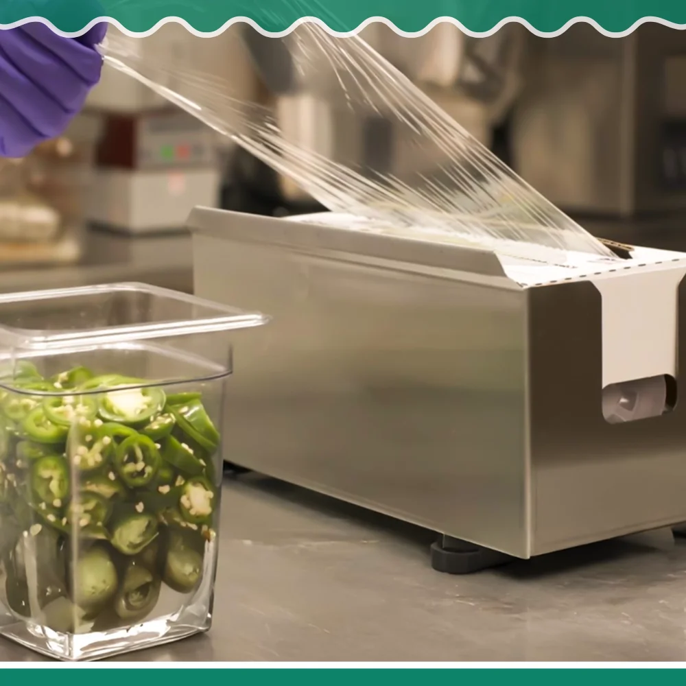 Dinelux Series 12" x 2000' Food Service Film Roll with PVC Cutter