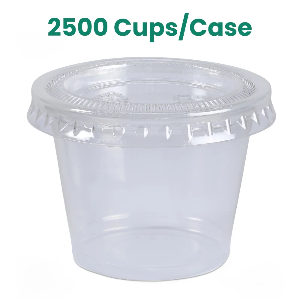 Dinelux Series 1 oz Plastic Portion Cup, Clear, 2500/Case