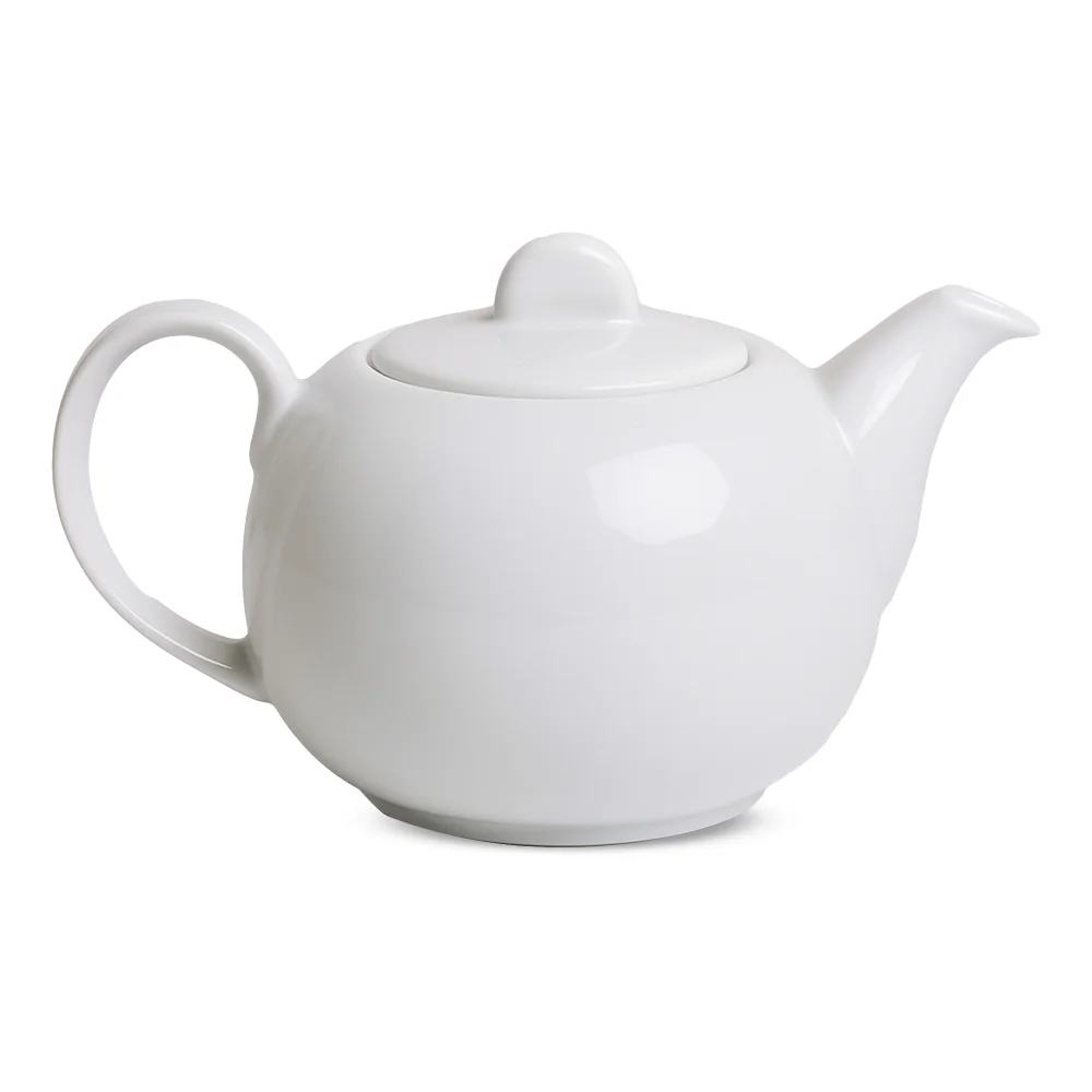 Furtino England 33 oz Finesse Round Tea Pot, Chinaware, White