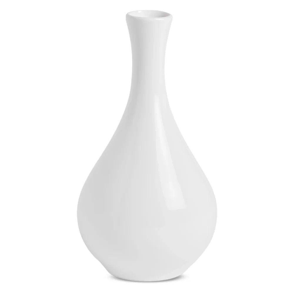 Furtino England 5" Finesse Round Bud Vase, Chinaware, White