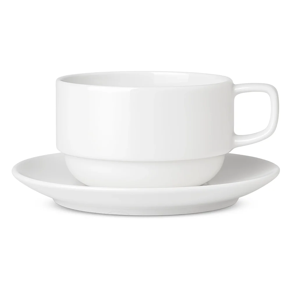 Furtino England 3 oz Finesse Round Stackable Espresso Cup, Chinaware, White