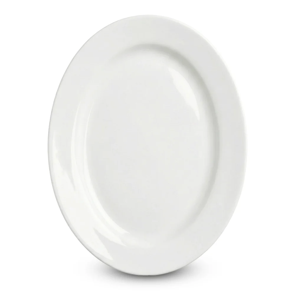 Furtino England 15" Finesse Oval Platter, Chinaware, White