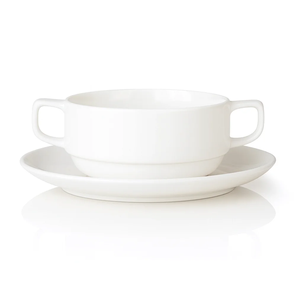 Furtino England 10 oz Finesse Round Stackable Soup Bowl, Chinaware, White