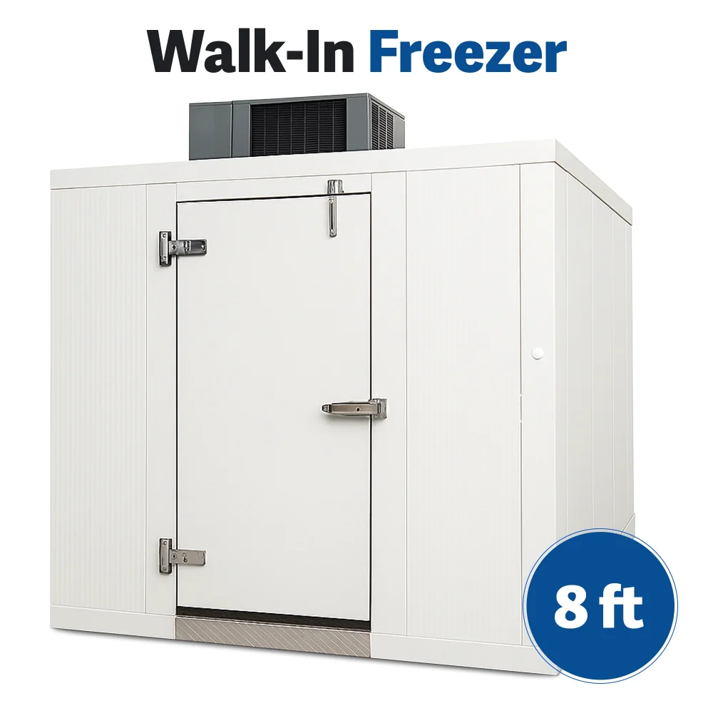 PolarBox Series 8' x 10' Quick Ship Walk-In Freezer With Floor & Top Mounted Refrigeration