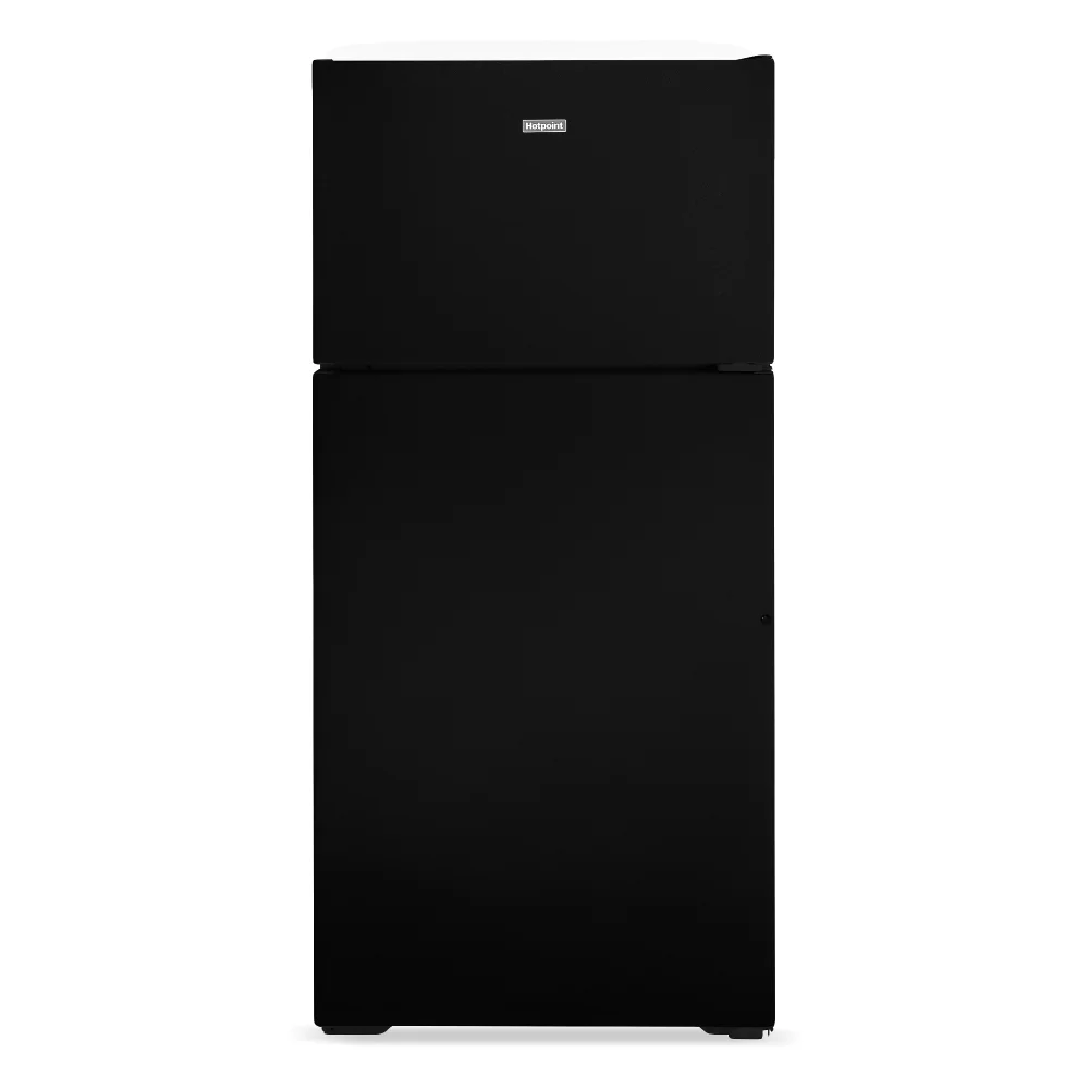 Hotpoint HPS16BTNRBB 28" Top Freezer Refrigerator, 15.6 Cu. Ft., Recessed Handle, Black