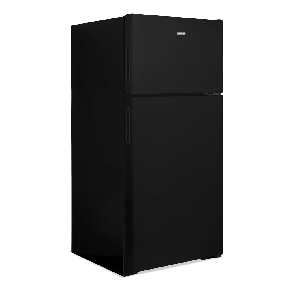 Hotpoint HPS16BTNRBB 28" Top Freezer Refrigerator, 15.6 Cu. Ft., Recessed Handle, Black