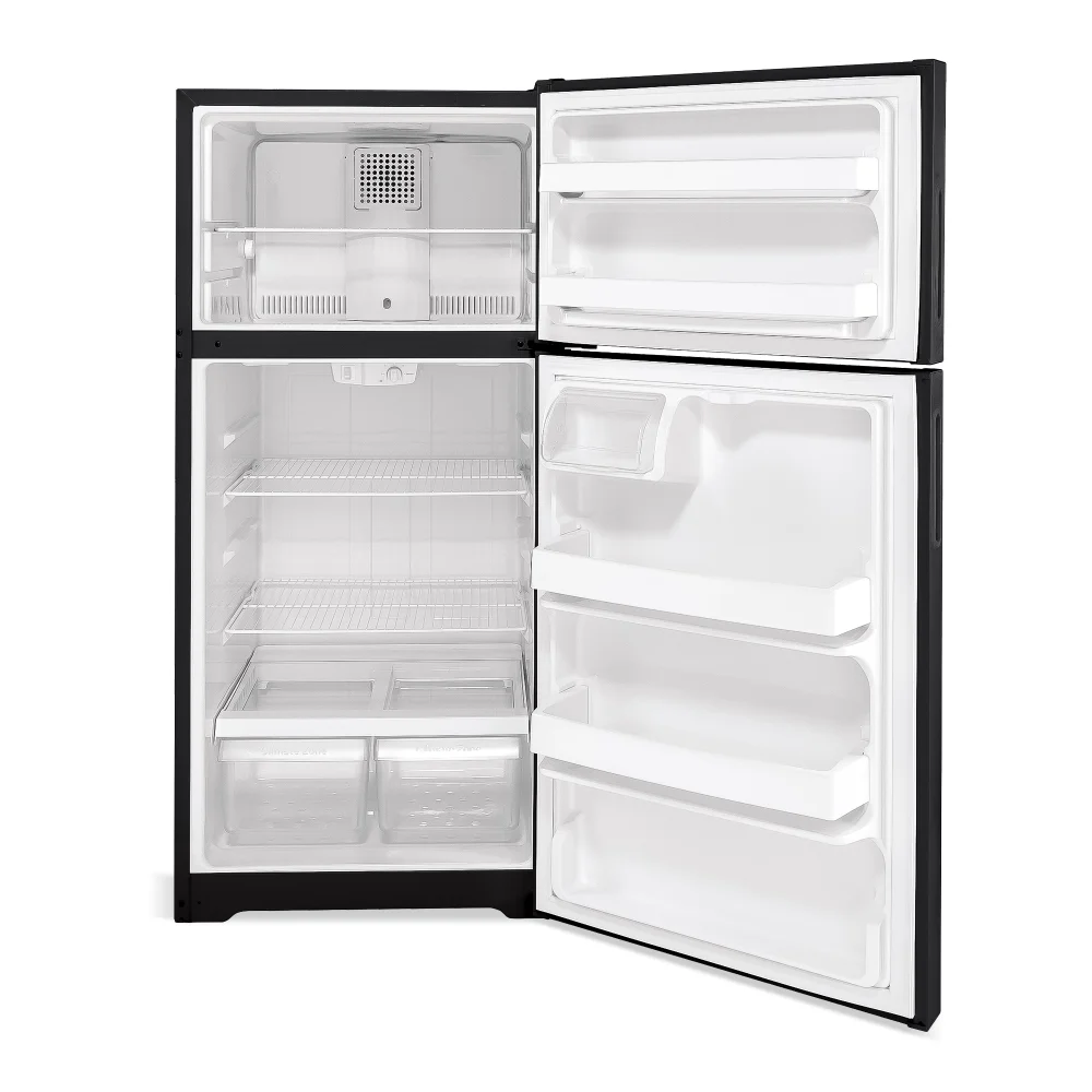 Hotpoint HPS16BTNRBB 28" Top Freezer Refrigerator, 15.6 Cu. Ft., Recessed Handle, Black