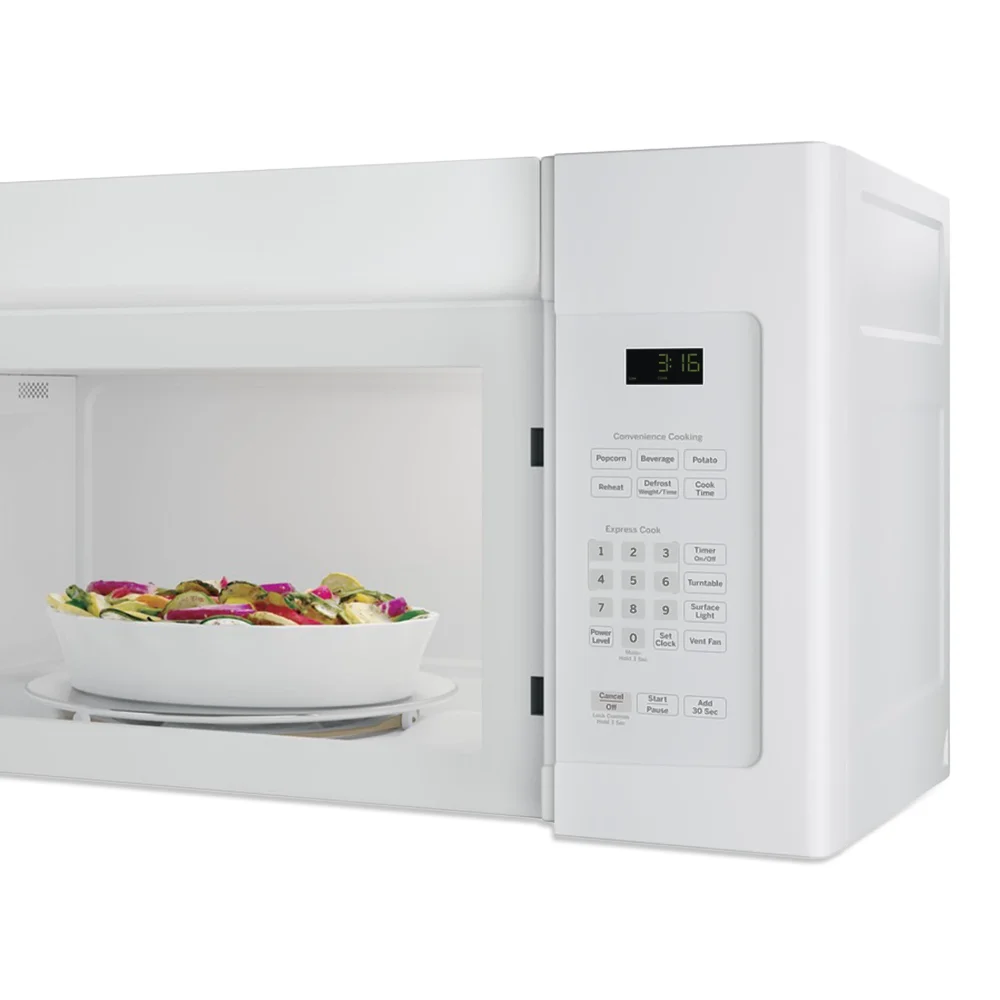 GE JNM3163DJWW 30" Over-the-Range Microwave Oven with Recirculating Venting, 1.6 Cu. Ft., White